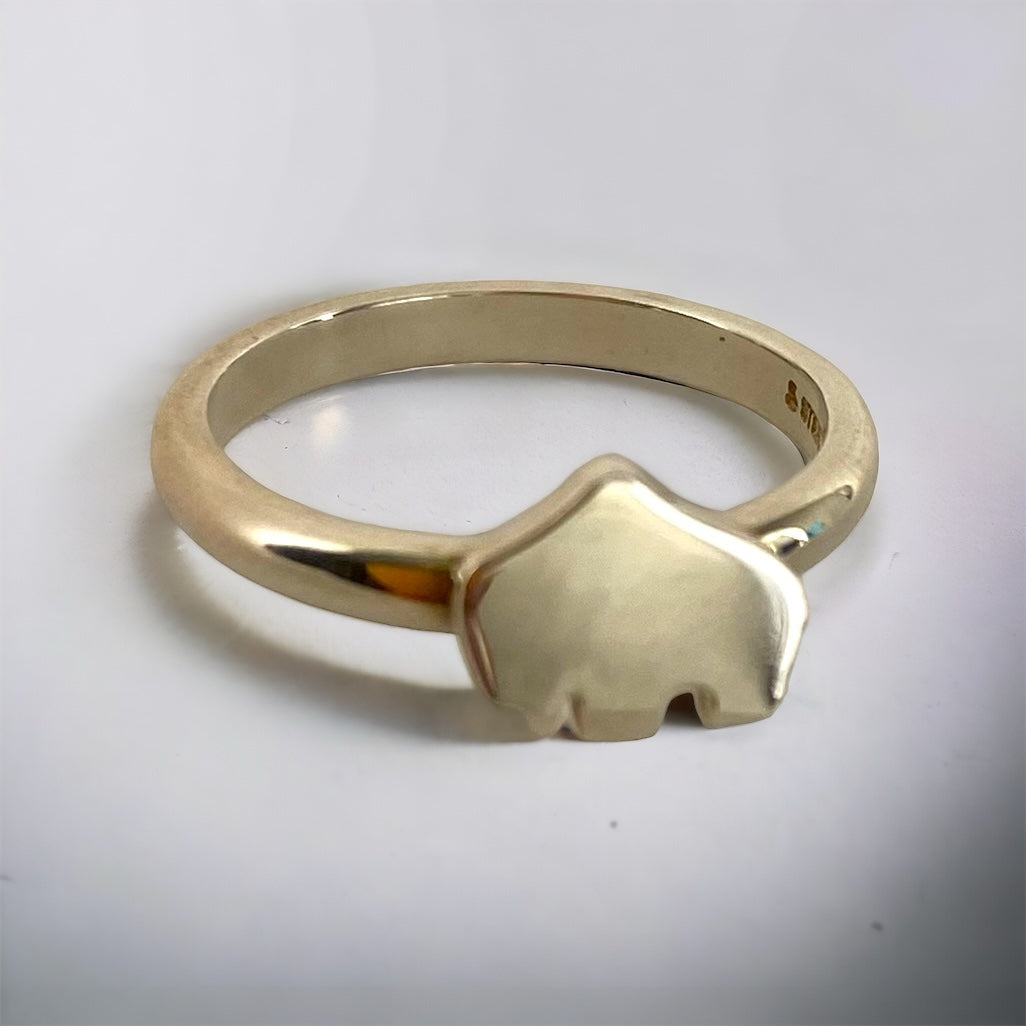 Baby Buffalo Pinky Ring Yellow Gold