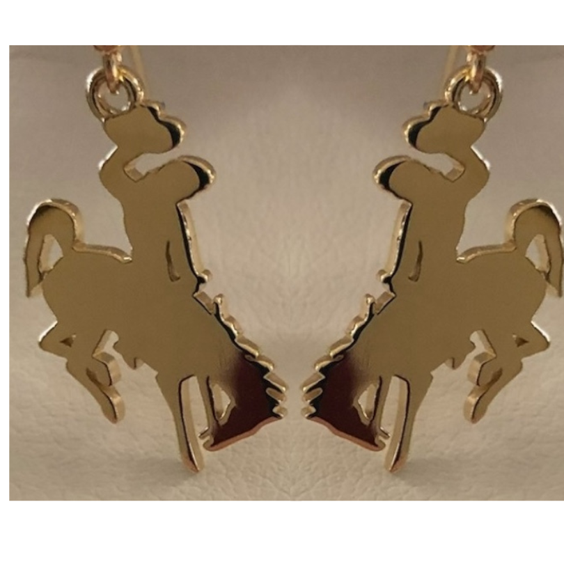 Cowboy Small Flat Design Earrings 14k Gold