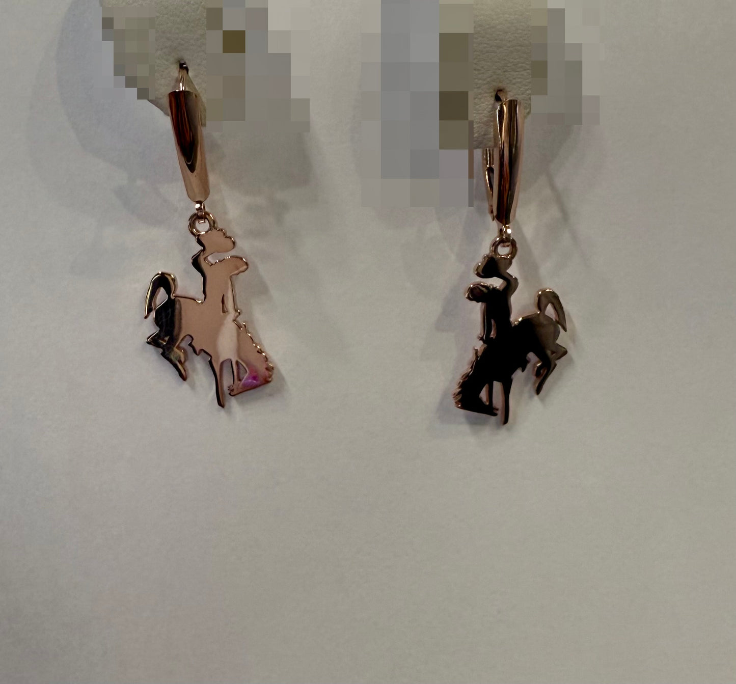 Cowboy Small Flat Design Earrings 14k Gold