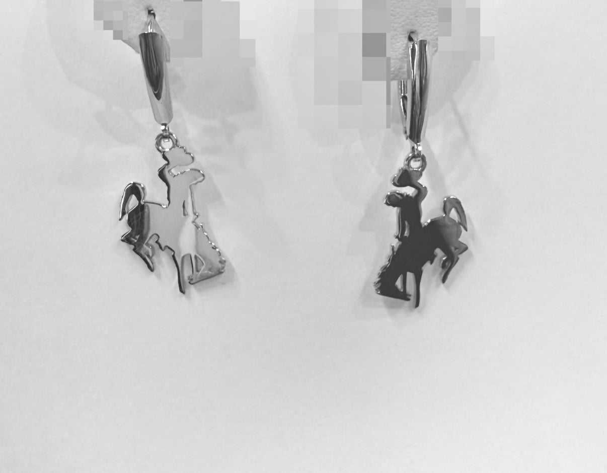 Cowboy Small Flat Design Earrings 14k Gold