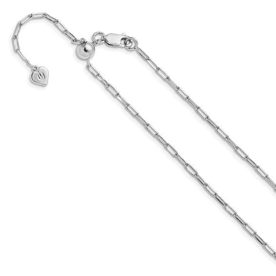 Adjustable Sterling Silver Paperclip Chain