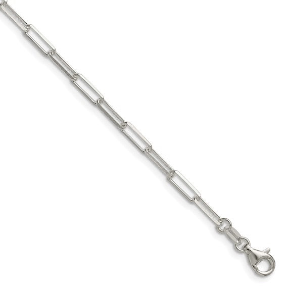Sterling Silver Diamond Cut PaperClip Link Chain