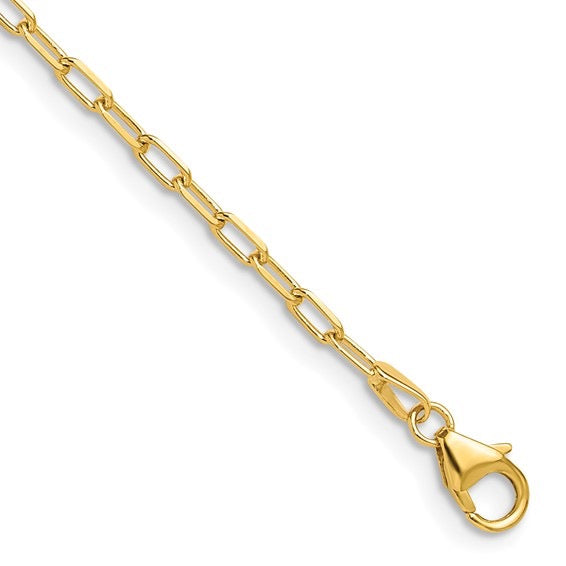14KY Gold Beveled PaperClip Chain
