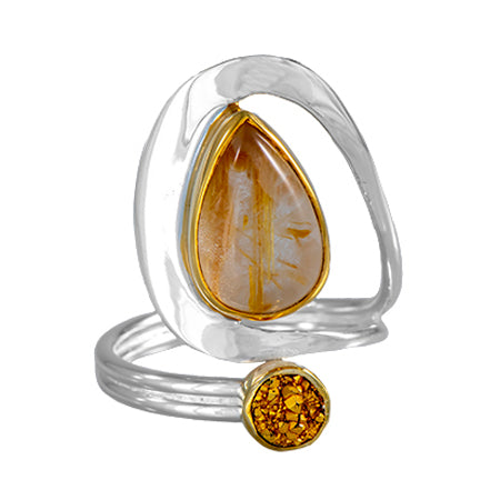 Two Stone Swirl Ring