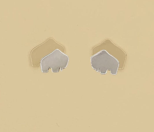 Baby Queen Buffalo Stud Earrings Sterling Silver