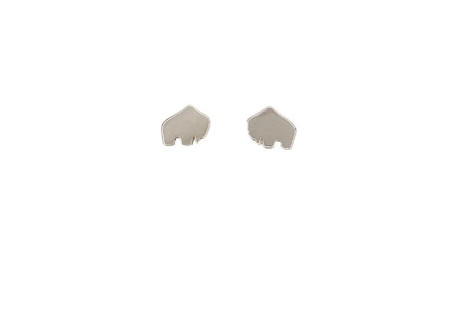 Baby Queen Buffalo Stud Earrings 14K Gold