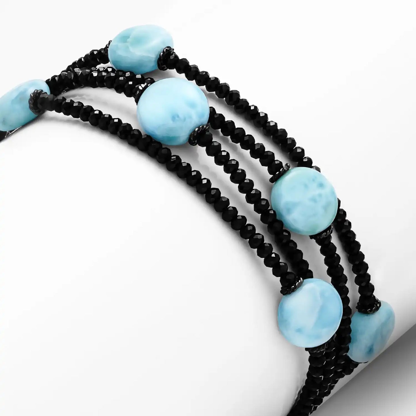 Marahlago Galaxy Larimar & Blk Spinal Bracelet