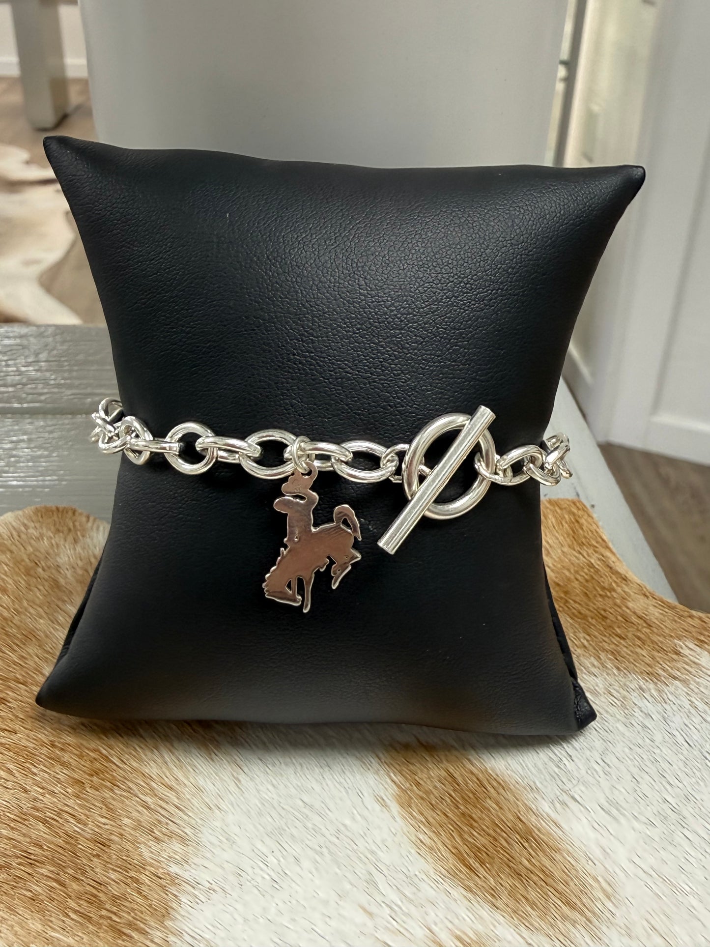 Bucking horse SS toggle bracelet