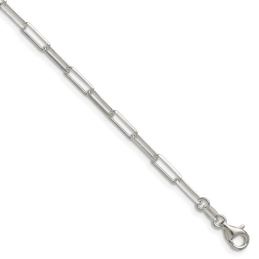 Sterling Silver Diamond Cut PaperClip Link Chain