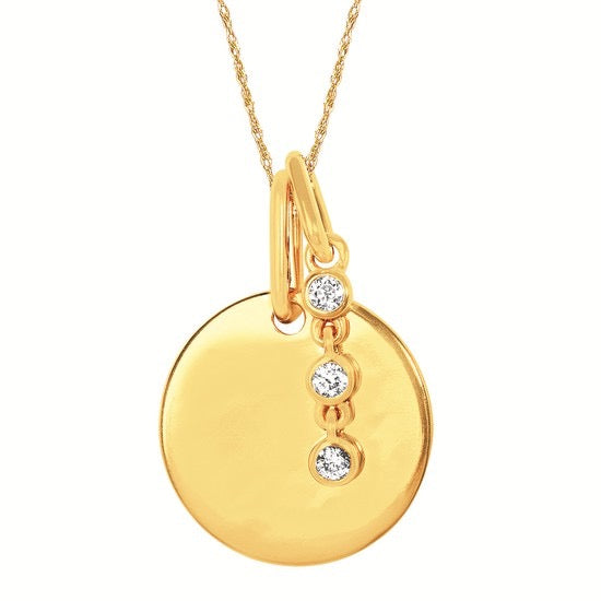 Disk and Diamond Necklace