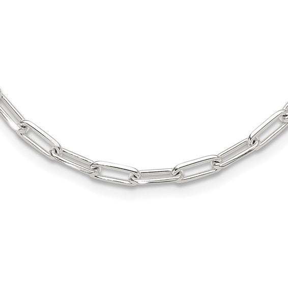 Sterling Silver 4.2mm Paperclip Link with 2in ext Necklace