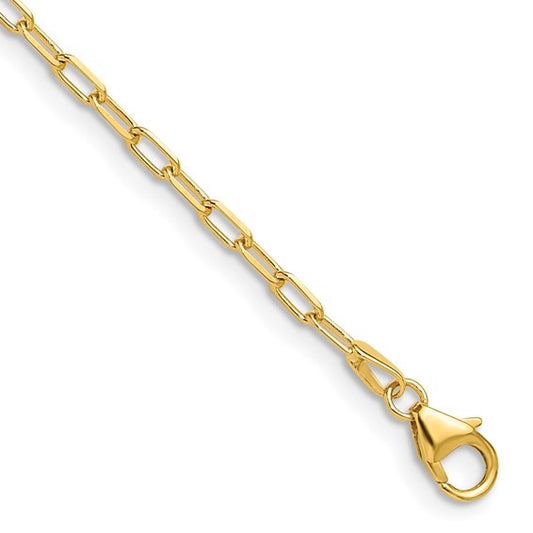14KY Gold Beveled PaperClip Chain