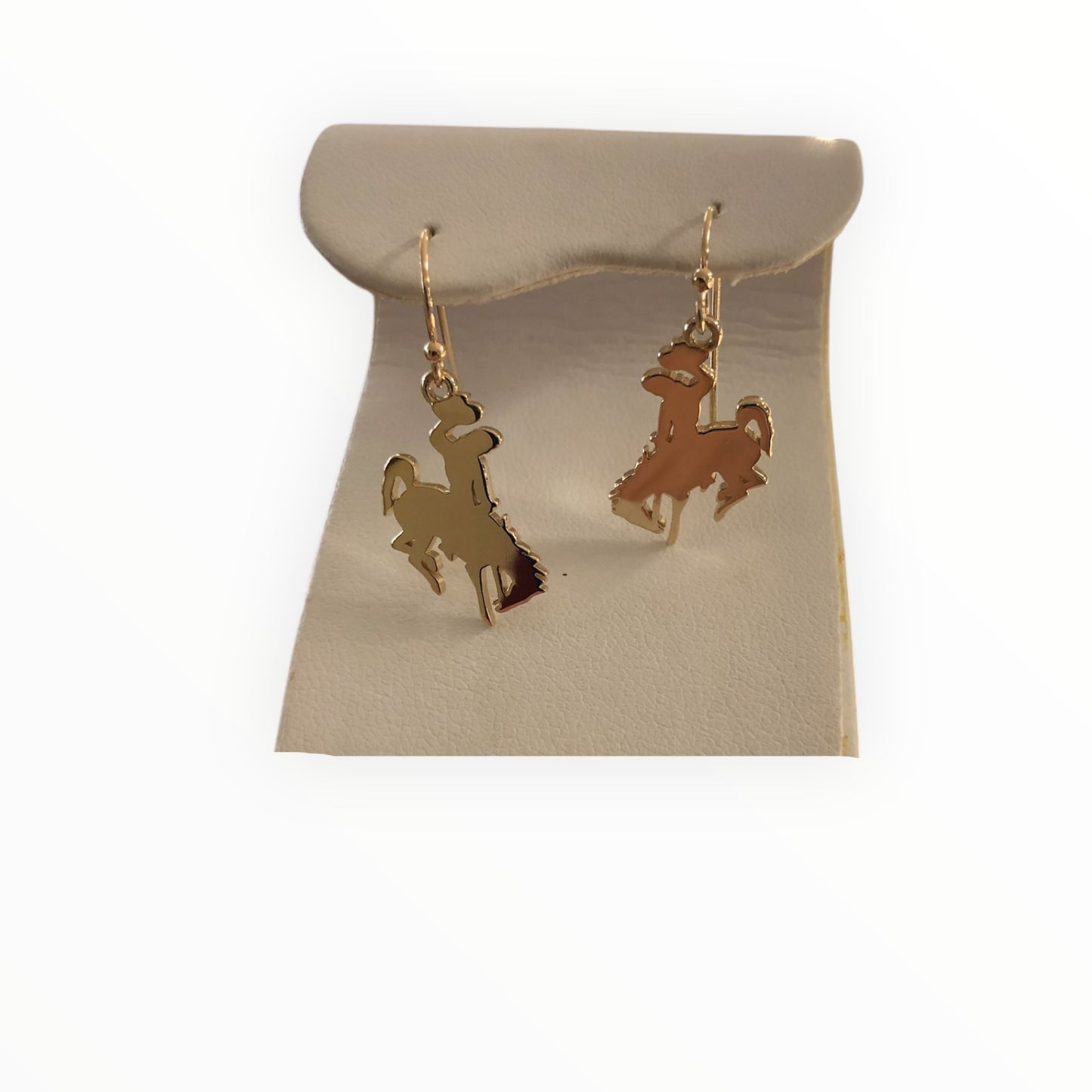 Cowboy Small Flat Design Earrings 14k Yellow Gold