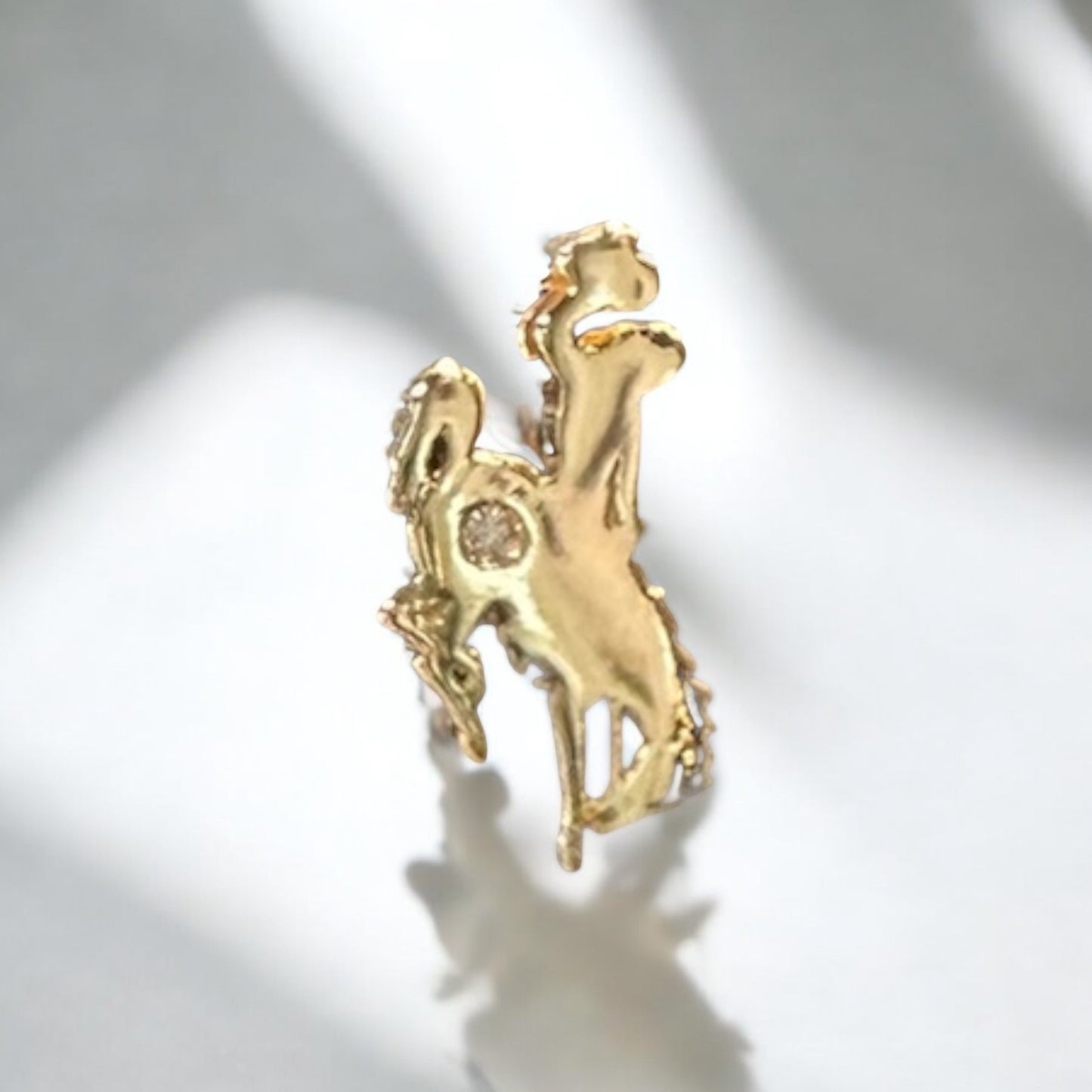 Diamond Cowboy Pendant 14k Gold Small